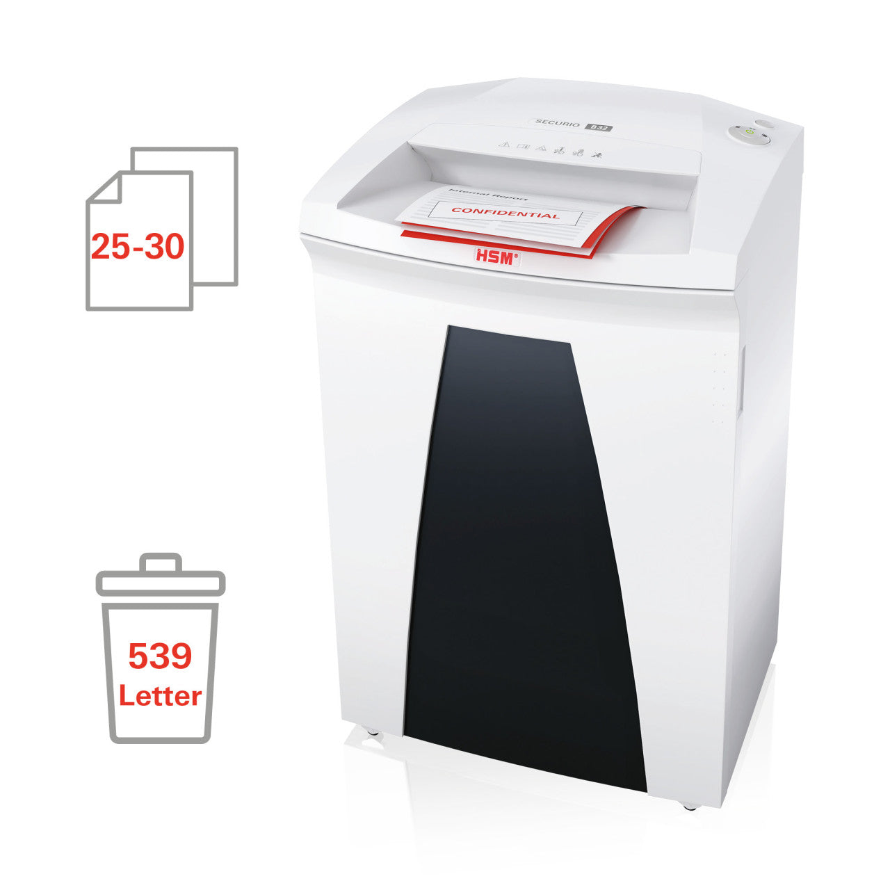 HSM SECURIO B32 1/4 inch Strip Cut Document Shredder - HSM1821
