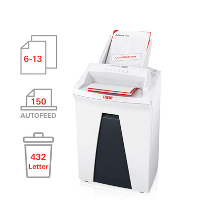 HSM SECURIO AF150 1/16 x 5/8 AutoFeed Document Shredder - HSM2082
