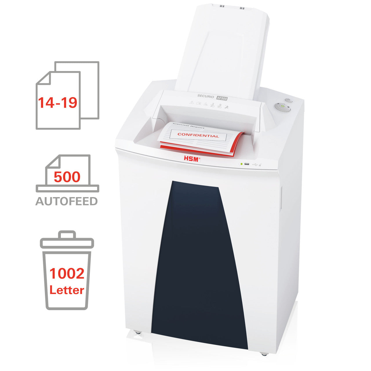 HSM SECURIO AF500 3/16 x 1 1/8 AutoFeed Cross Cut Document Shredder - HSM2103