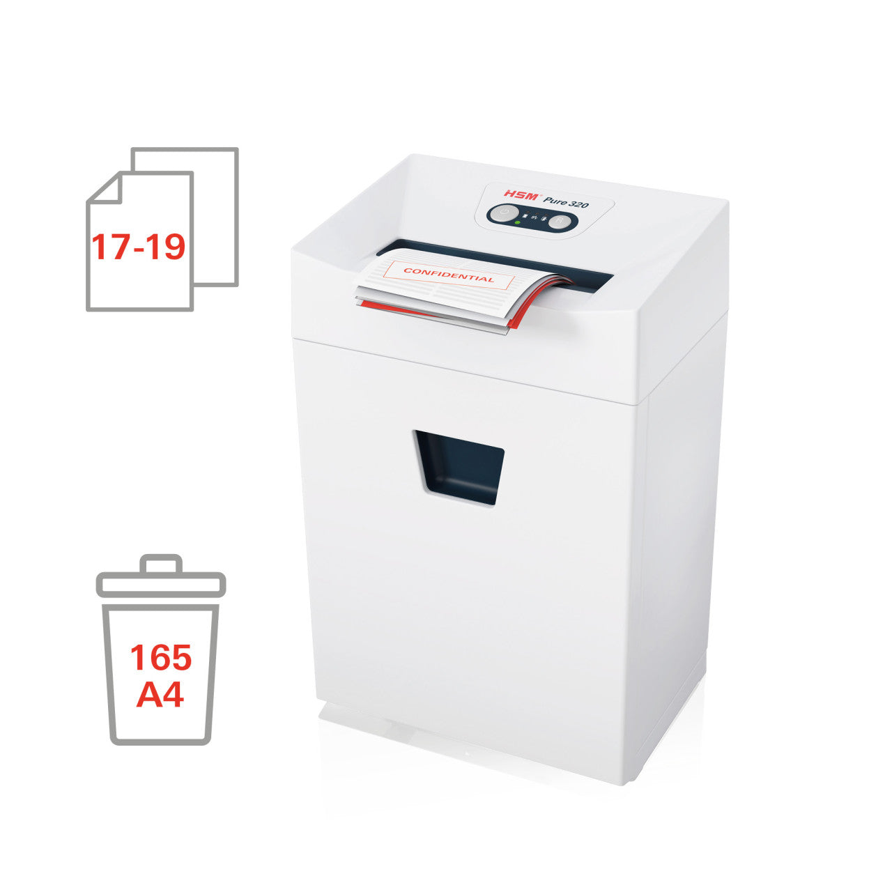 HSM Pure 320 1/4 inch Strip Cut Shredder - HSM2331