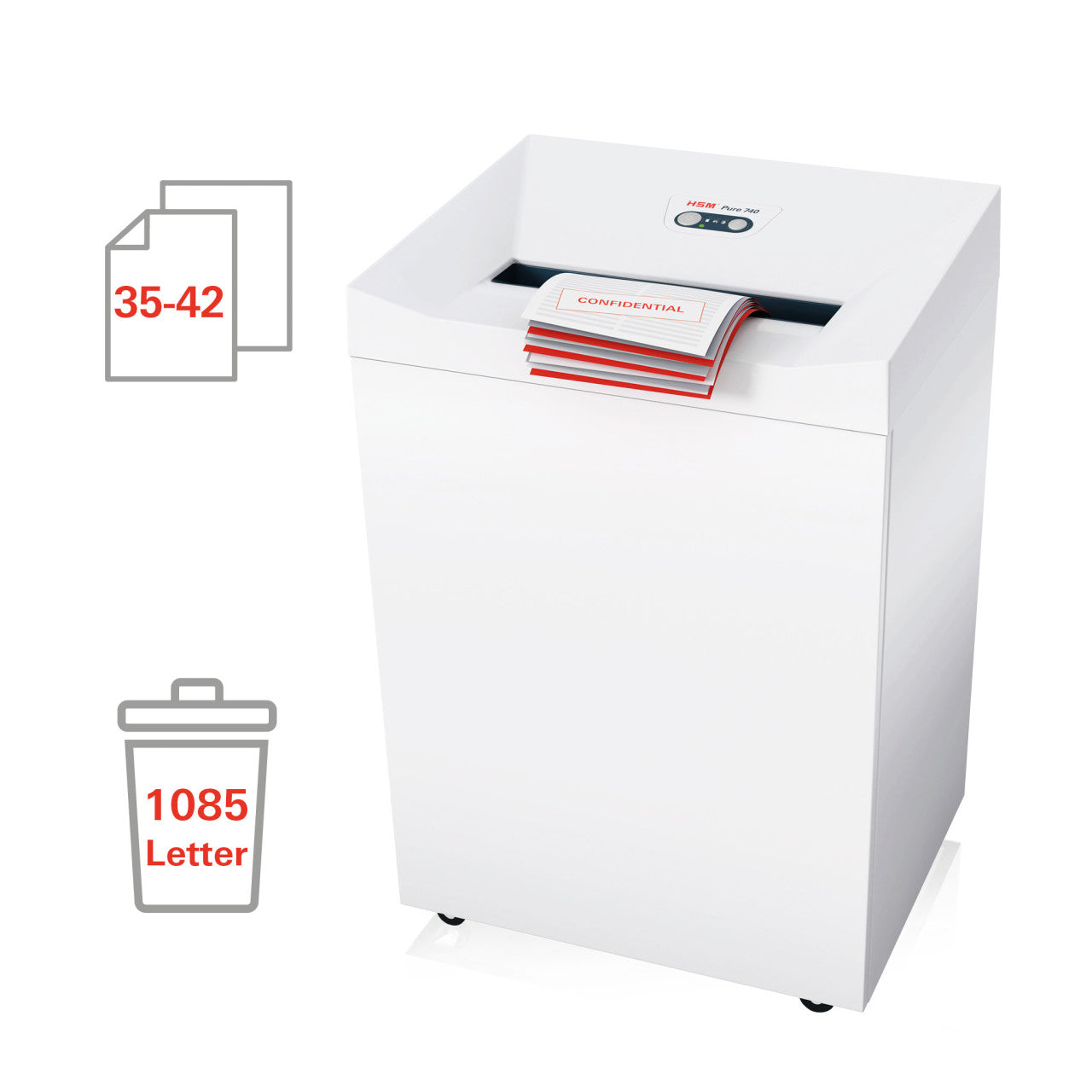 HSM Pure 740 1/4 Inch Strip Cut Document Shredder - HSM2371