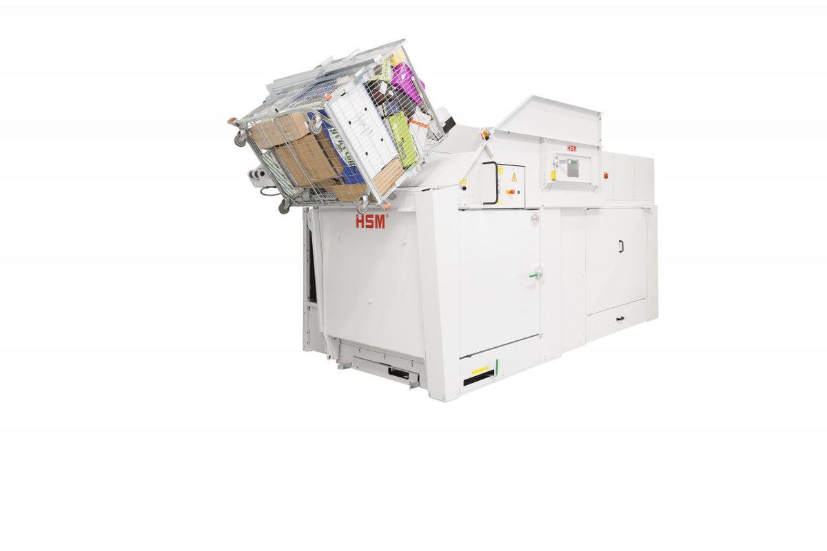 HSM HL 7009 Lifting Tilting System with Wire Mesh Cart for Horizontal Baling Presses