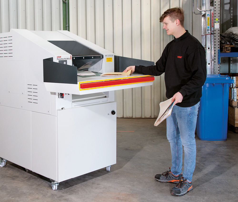 HSM Powerline FA 500.3 - 1/4 x 1 1/2 Industrial Shredder - HSM1990